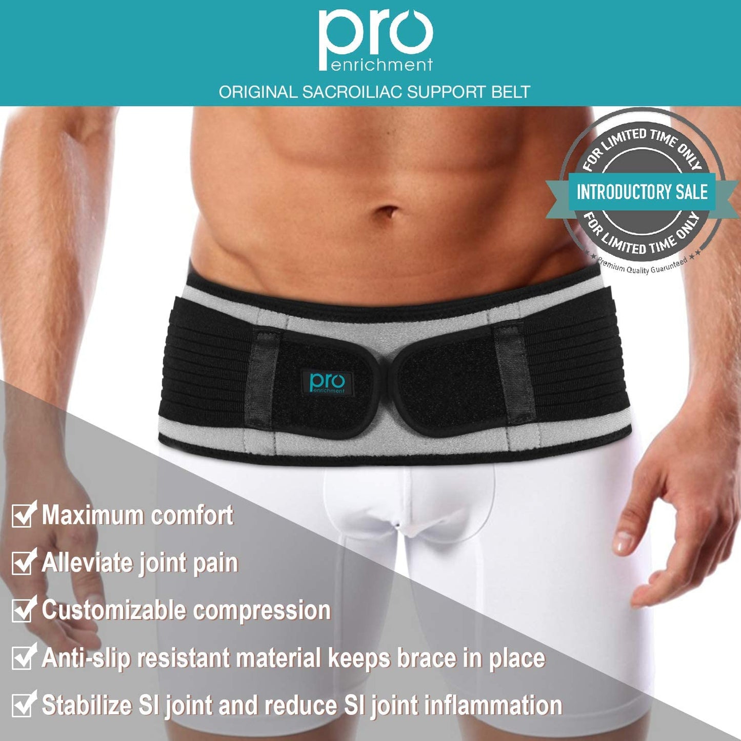 Back Wonder Sacroiliac Support Belt for SI Joint Pain Relief - Reduce Lower  Back Discomfort