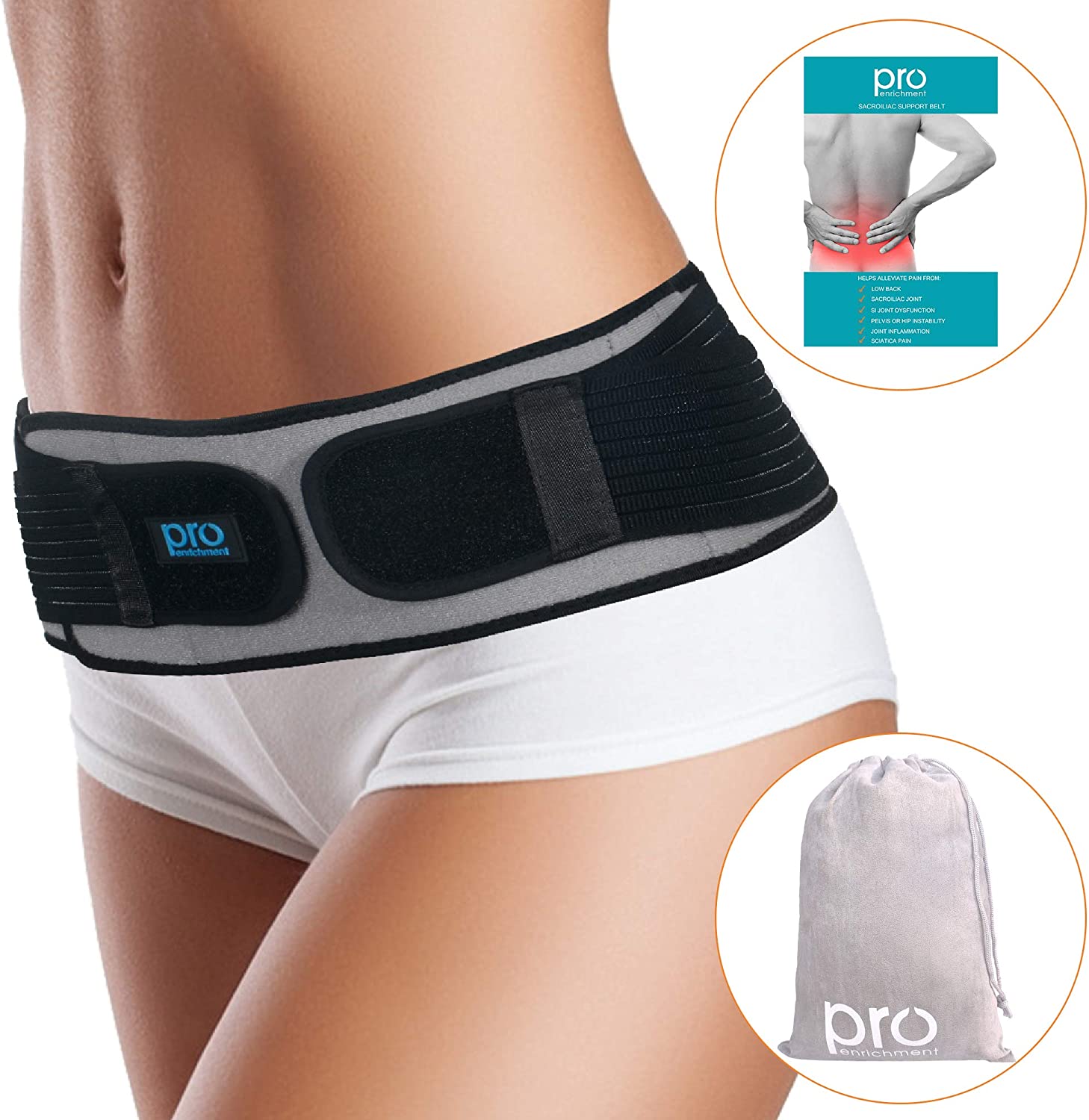 Sacroiliac Hip Belt for Women & Men That Alleviate Sciatica, Lower Bac –  proenrichment